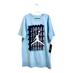 🆕 NWT Boys Blue Air Jordan T-Shirt, Size L